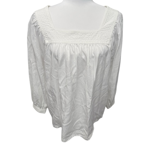 Style & Co Size 1X White Blouse Square Neckline - Picture 1 of 3